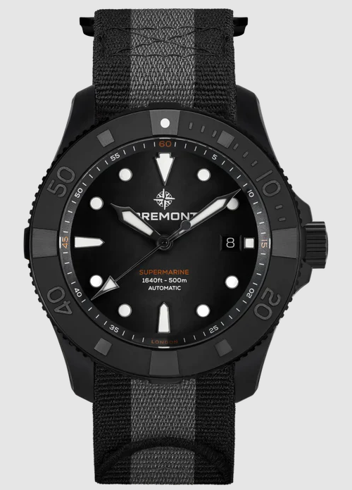Replica Bremont Watch Supermarine Full Ceramic Tactical Black fabric strap